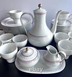 Hutschenreuther Coffee Pot Tea Set Red Melodie Pattern 8037 Service for 12