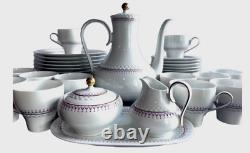 Hutschenreuther Coffee Pot Tea Set Red Melodie Pattern 8037 Service for 12