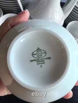 Hutschenreuther Coffee Pot Tea Set Red Melodie Pattern 8037 Service for 12