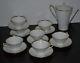Hutschenreuther Hohenberg White Gold Set Of 7 Cups With Saucers And Tea Pot