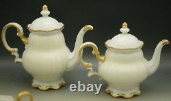 Hutschenreuther Porcelain 1965 Roses Teapot Coffee Pot Set Hand Painted Signed