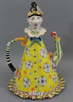 IRINA ZAYTCEVA Handmade Whimisical Porcelain Figural Woman Teapot Coffee Pot