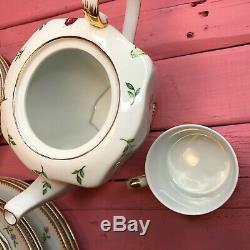 I. Godinger & Co PRIMAVERA 16pc Tea Dinner Settings Butterflies Dragonfly Teapot