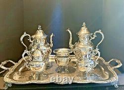 Impressive Goldfeder Silver on Copper Tea & Coffee Service, ca 1930s