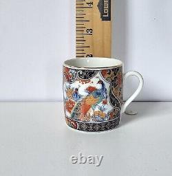 JAPANESE IMARI TEA SET TEAPOT CUPS CREAMER SUGAR PEACOCK GOLD RED FLORAL 17pc