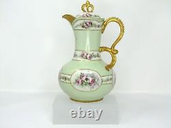 J. P. L. France Jean Pouyat Limoges Green / gold gilt tea set