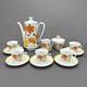 Jahre Bareuther Waldsassen Tea Pot Set Demitasse Cups 15 Pieces Orange Flower