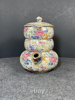 James Kent Rosalynde Chintz Stacking Tea Set Tea For One Teapot Sugar Creamer