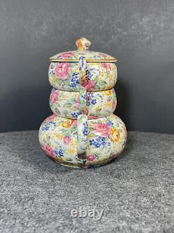 James Kent Rosalynde Chintz Stacking Tea Set Tea For One Teapot Sugar Creamer