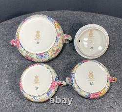 James Kent Rosalynde Chintz Stacking Tea Set Tea For One Teapot Sugar Creamer