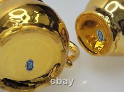 Japan Gold Gilded Teapot Porcelain saucer creamer Ceramic vtg cup music box