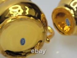 Japan Gold Gilded Teapot Porcelain saucer creamer Ceramic vtg cup music box