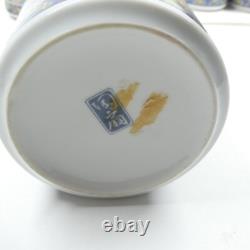 Japan Imari Export Sailing Black Ship Porcelain Teaset Teapot & 6 Cups Vintage