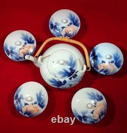 Japan Teapot and 5 Cups with Lids Set