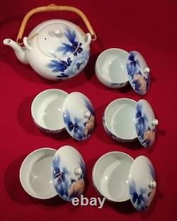 Japan Teapot and 5 Cups with Lids Set