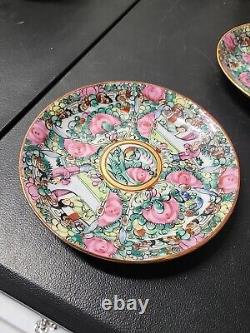 Japanese Famille Rose Medallion Porcelain Tea Pot And Saucers Set Hong Kong