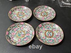 Japanese Famille Rose Medallion Porcelain Tea Pot And Saucers Set Hong Kong
