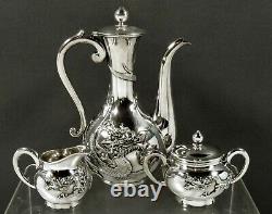 Japanese Sterling Dragon Tea Set c1890 BISANSHA