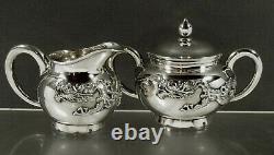 Japanese Sterling Dragon Tea Set c1890 BISANSHA