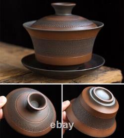 Jianshui Purple Pottery Complete Tea Set Ceramic Gaiwan Tea Pot Cup Tea Strainer