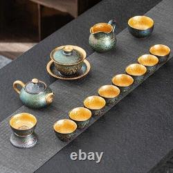 Jianzhan Boutique Tea Set Ceramic Gilding Tea Pot Gaiwan Master Cup Pitcher New