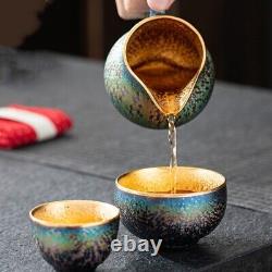 Jianzhan Boutique Tea Set Ceramic Gilding Tea Pot Gaiwan Master Cup Pitcher New