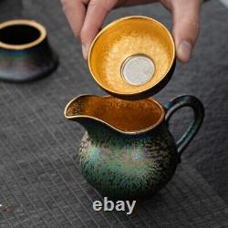 Jianzhan Boutique Tea Set Ceramic Gilding Tea Pot Gaiwan Master Cup Pitcher New