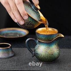 Jianzhan Boutique Tea Set Ceramic Gilding Tea Pot Gaiwan Master Cup Pitcher New