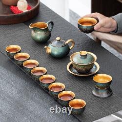 Jianzhan Boutique Tea Set Ceramic Gilding Tea Pot Gaiwan Master Cup Pitcher New