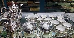 Johann Leftmann Solid Silver Lustre Tea Service Set for 11