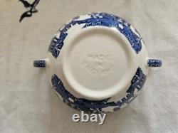 Johnson Brothers Blue Willow Tea Pot Set 1883 Green Stamp Immaculate & Mint