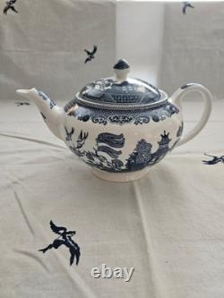 Johnson Brothers Blue Willow Tea Pot Set For 4 1883 Green Stamp Immaculate