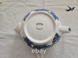 Johnson Brothers Blue Willow Tea Pot Set For 4 1883 Green Stamp Immaculate