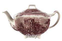 Johnson Brothers Old Britain Castles Pink Sandwich Trays Teapot Tea Set 15 Pcs