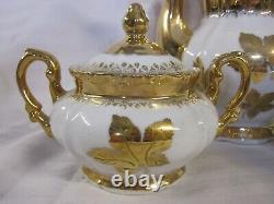 Jollis Salvream Gold Trim Tea Pot, Creamer & Sugar Set 1950 Mid Century Bavaria