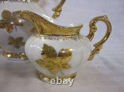 Jollis Salvream Gold Trim Tea Pot, Creamer & Sugar Set 1950 Mid Century Bavaria