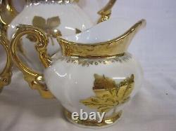 Jollis Salvream Gold Trim Tea Pot, Creamer & Sugar Set 1950 Mid Century Bavaria