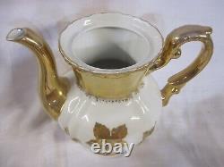 Jollis Salvream Gold Trim Tea Pot, Creamer & Sugar Set 1950 Mid Century Bavaria