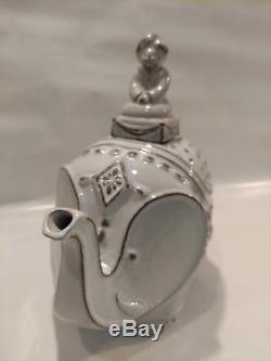 Jonathan Adler Utopia Darjeeling gray elephant teapot, NWT