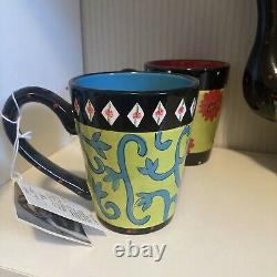 Joyce Shelton Tea Party By Giftcraft Multi Color Tea Pot With 4 Mugs- NWT