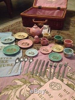 Juicy Couture Wicker Picnic Basket Tea Set