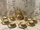 Kw Karlsbad Germany Porcelain Coffee/tea Set Gilt Gold, Vintage China 17 Piece