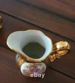 KW Karlsbad Germany Porcelain Coffee/Tea Set Gilt Gold, Vintage China 17 piece