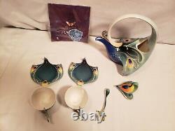 Kathy Ireland by Franz Peacock Tea Set -1 Spoon, Cups & Saucers, Teapot, Vibrant