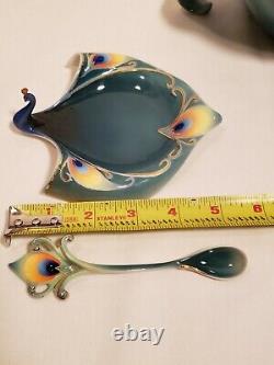 Kathy Ireland by Franz Peacock Tea Set -1 Spoon, Cups & Saucers, Teapot, Vibrant