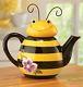 Kawaii Bee Shaped Ceramic Teapot Yellow Beehive Teapot Kitchen Decor Serving Tea