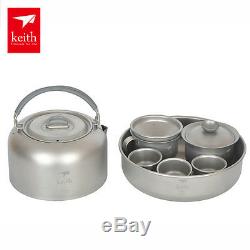 Keith Ti3900 Titanium Tea Cup Camping Kettle Tea set Outdoor Portable Tea pot