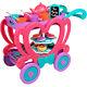 Kids Tea Cart Play Set Game Toy Pretend Play Party Plastic Teapot Serving Tray