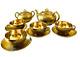 Kiri Mon Paulownia Flower Triple 1921 Gold Porcelain Tea Set Teapot Sugar Cup