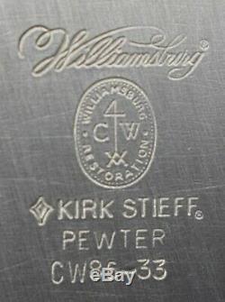 Kirk Stieff Pewter Williamsburg 4pc Coffee Tea Pot Creamer Sugar Set and Tray